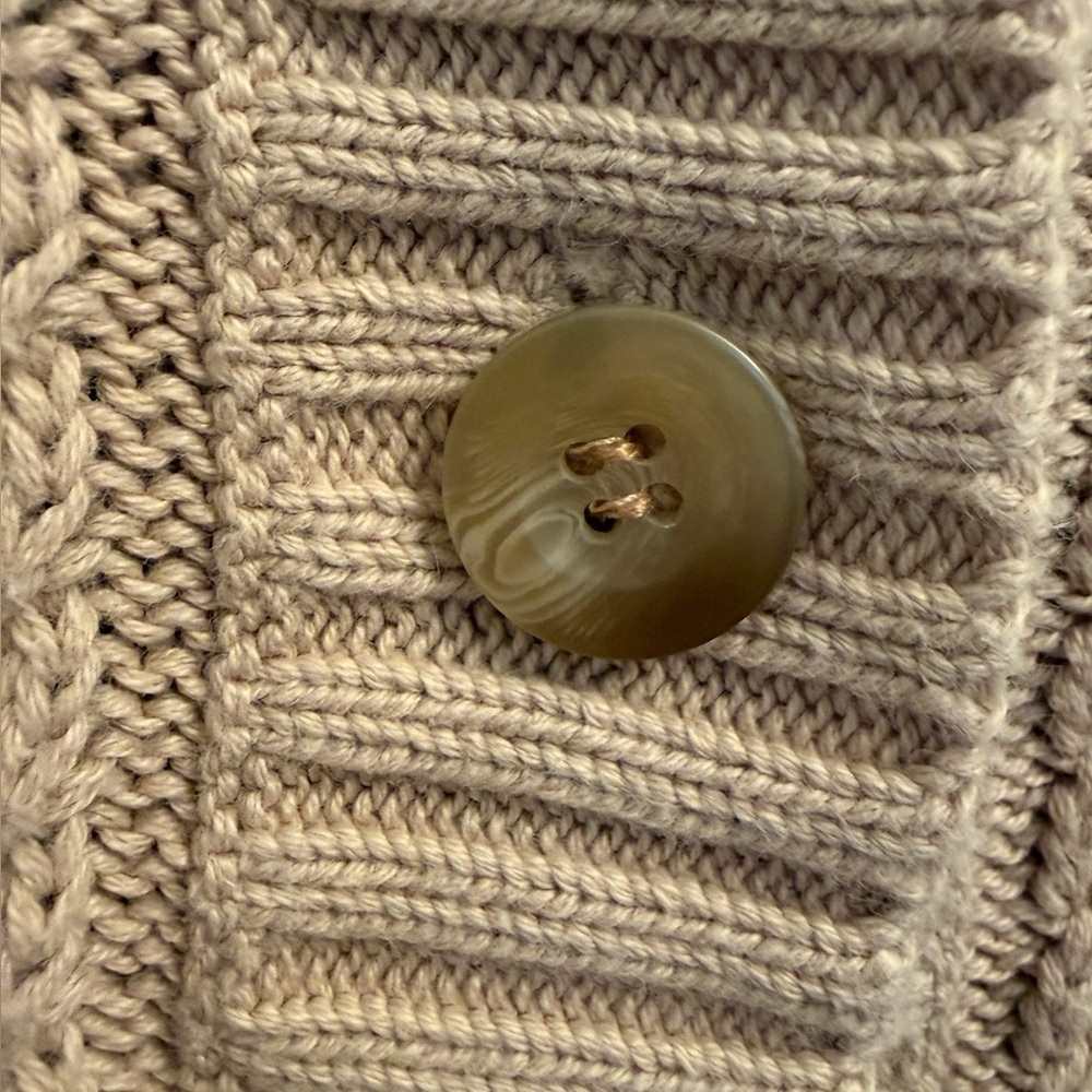 L.L. Bean Button Cable-Knit Button Down Long Card… - image 7